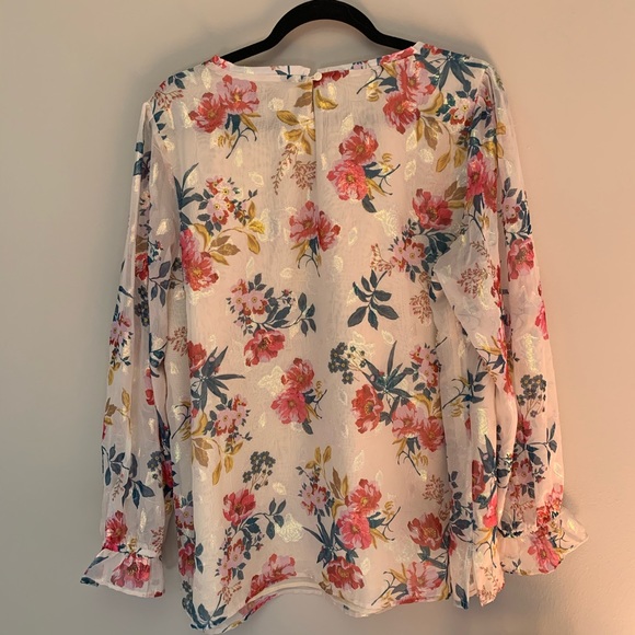 LOFT iridescent accent floral top - Picture 4 of 8